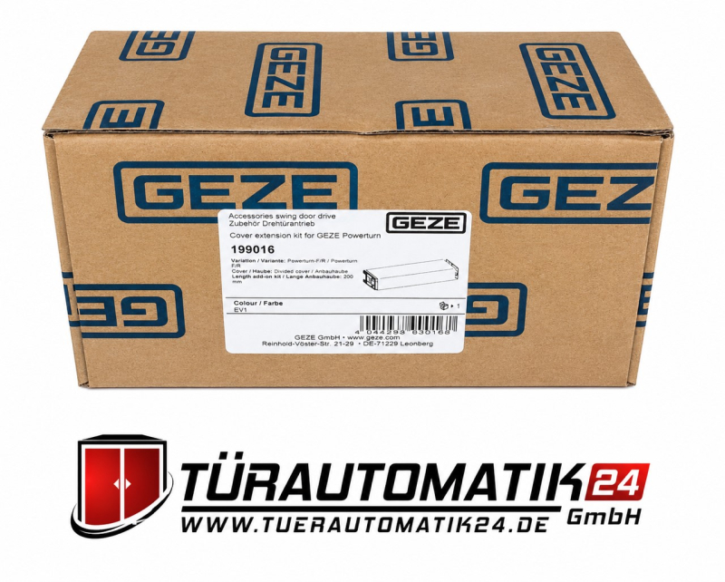 GEZE , Hauben-Anbausatz, Powerturn F/R, mit Rauchschalter GC 151, L.: 200 mm, 199016